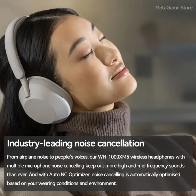 Sony WH-1000XM5 Casque sans fil à suppression de bruit, Écouteur Bluetooth,  Casque supra-auriculaire, Hi-Res, Sans fil, 30 heures de lecture, Sony XM5