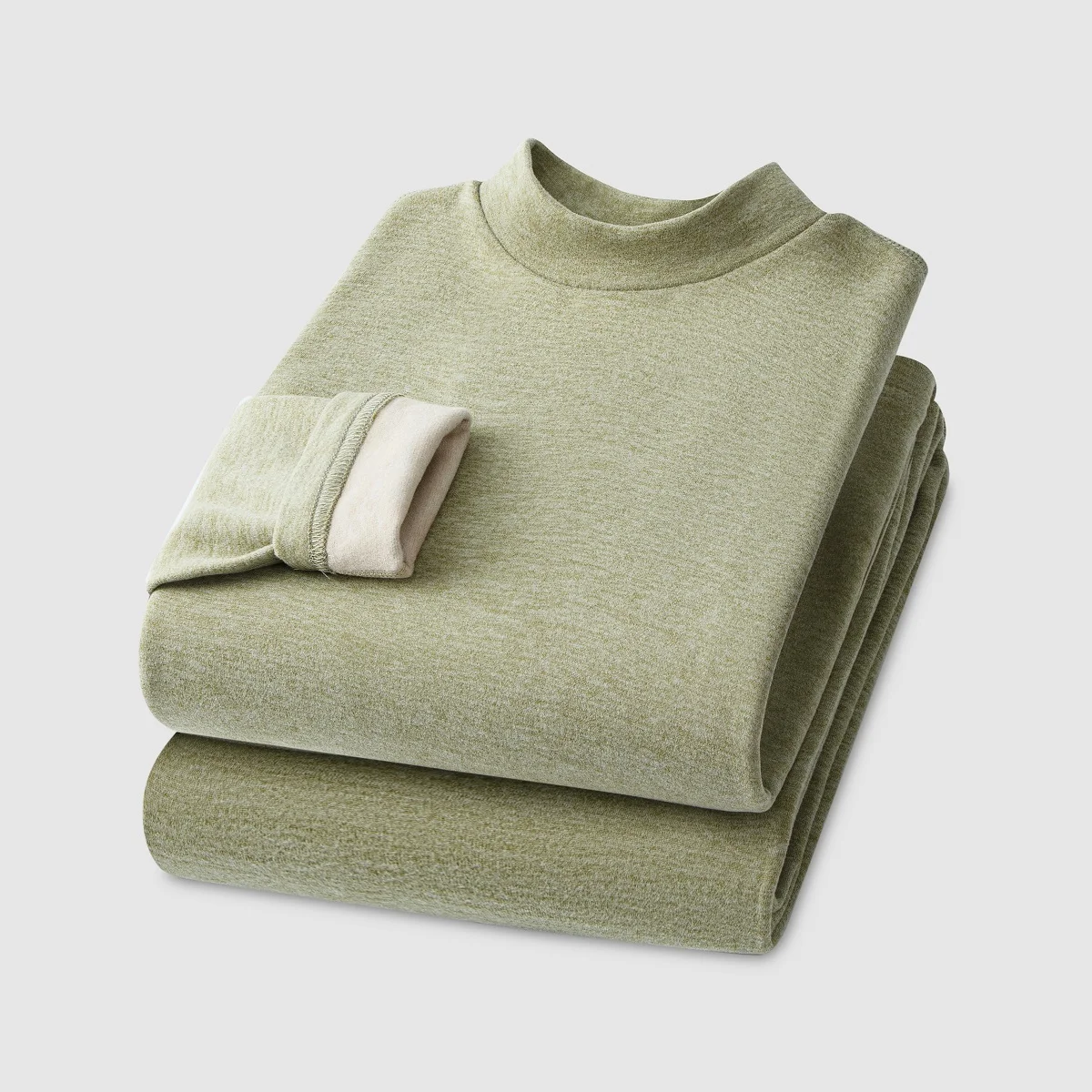 Thermal Underwear Sets Winter Cashmere Silk Semi-High Neck Thermal Underwear Women's