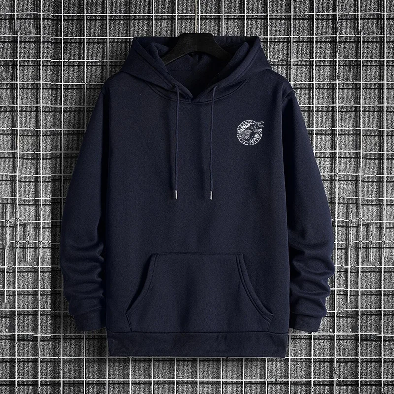 Herren-Sweatshirt mit Rabenmuster, urban, lässig, modisch, mit Kapuze, langärmelig, Pullover, Herbst, Winter, täglich, lässig, sportlich, warm, Kapuzenpullover – Detail 5