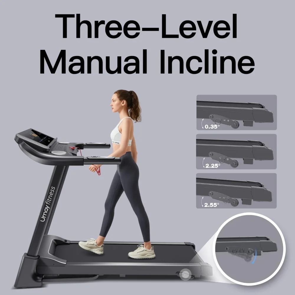 Fitness Home Auto-Folding Incline Treadmill with Pulse Sensors, 3.0 HP Quiet Brushless, 8.7 MPH, 300 lbs Capacity 5