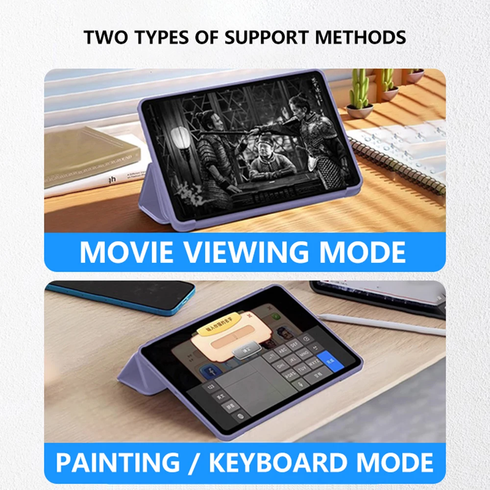 Enhanced Tri-Fold Magnetic Stand Tablet Cover