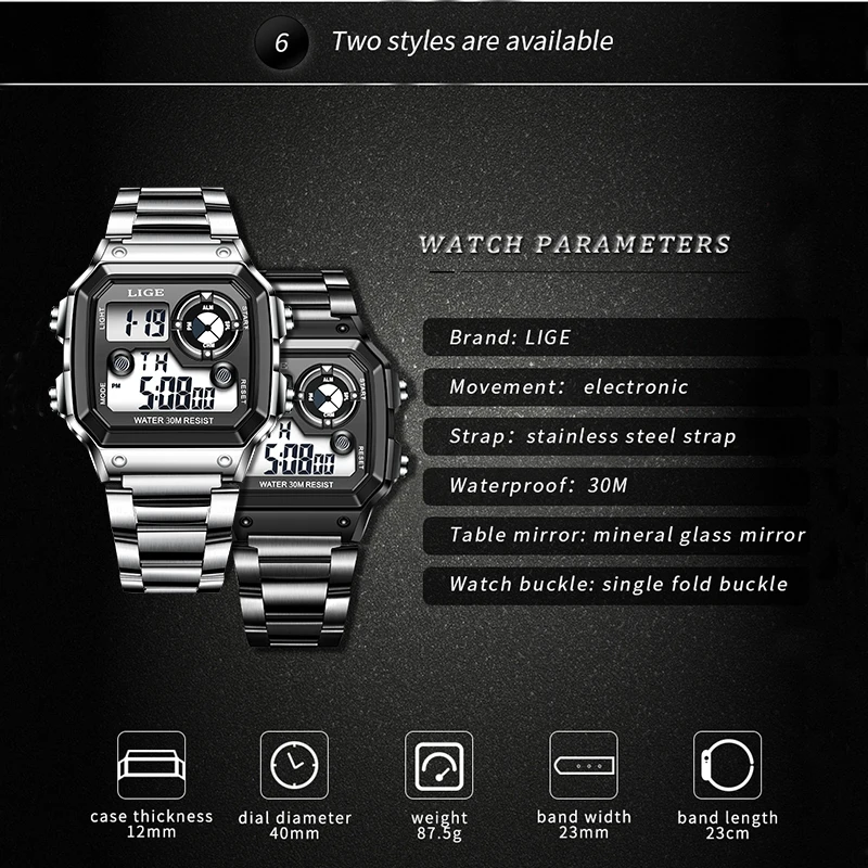 FOXBOX 2023 NEW Digital Men Watch Military Army Sport Chronograph Wristwatch Date Alarm Waterproof Original Male Electronic Cloc
