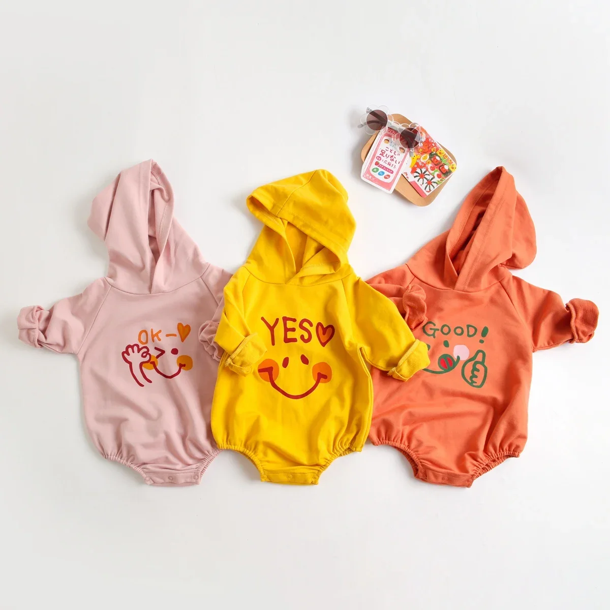 

Long Sleeve Infants Bodysuits Spring Autumn Cute Baby Clothing Onesies Hooded Fashion