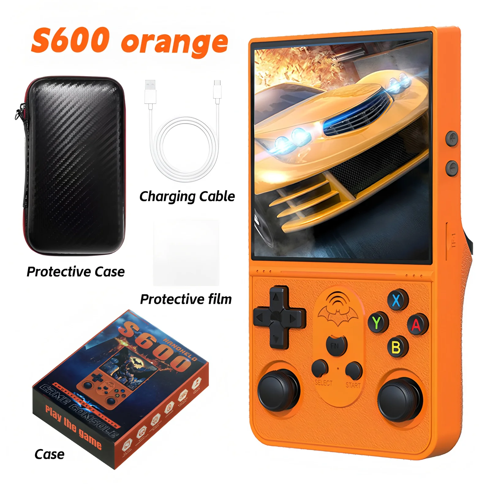 S600 Open Source Game Console 128G Retro Handheld Video Player Linux System 4.0Inch IPS Screen Portable Game Player 18000+ Games