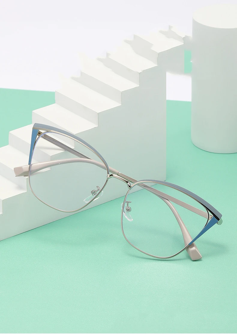 R56771 Mode Cat Eye Aushöhlen Presbyopie Brillen Dioptrie + 0,5 ~ + 3,0 Frauen Neue Metall Farbige Augenbraue Rahmen Lesebrille – Detail 2