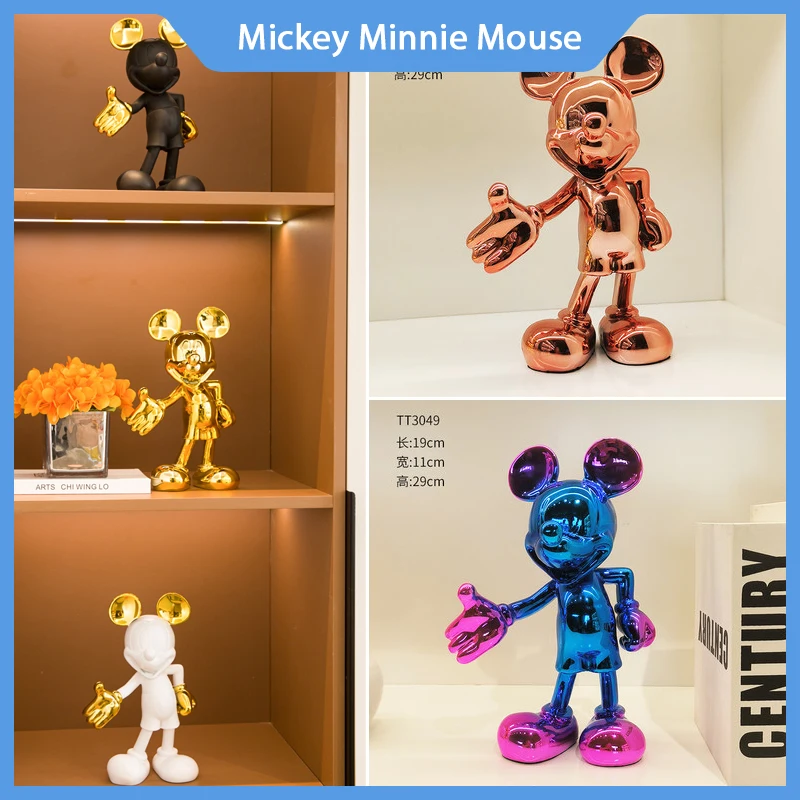 Disney Mickey Minnie Mouse Figura Kingdom Hearts Room Decoration Action Figurine Ornament Resin Collection Doll Model Gift