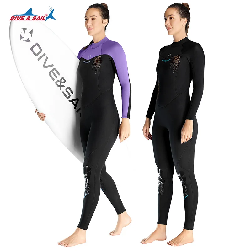 thumbnail image 2 of Women's 3mm Wetsuit | Long Sleeve Full Diving Suit For Surfing & Snorkeling | Back Zip Design 2 of 11