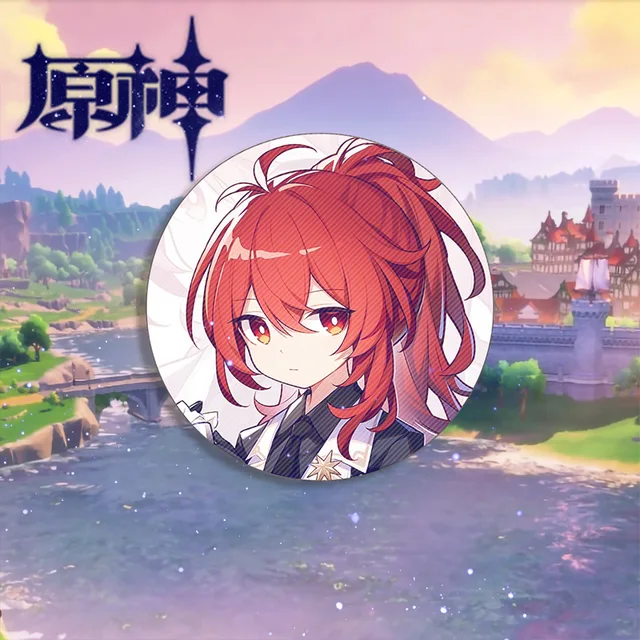 Game Genshin Impact Brooch Pin Hu Tao Klee Xiao Zhongli Raiden Shogun Ganyu Cosplay Anime Badge Accessories For Clothes Bag Gift 18