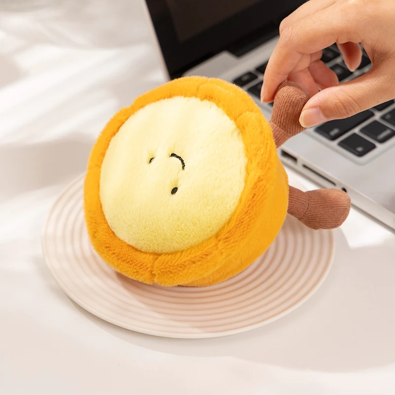 Dessert Egg Tart Macaron Plush Toy Stuffed Smiling Face Food Pillow with Legs Small Party Prop Decor Present 4