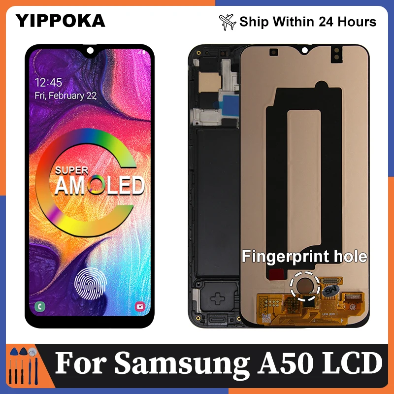 AMOLED LCD For Samsung Galaxy A50 LCD Display Digitizer Assembly Screen ...