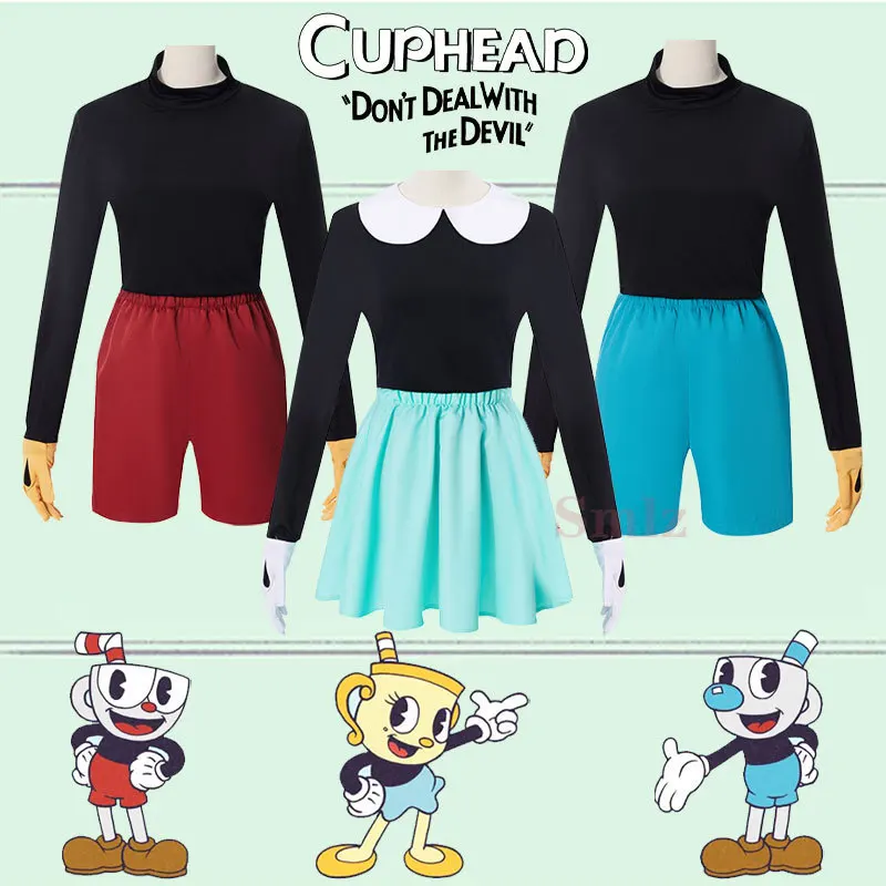 Anime The Cuphead Show! Ms.chalice Cosplay Costume Kid Girl Cos Outfits