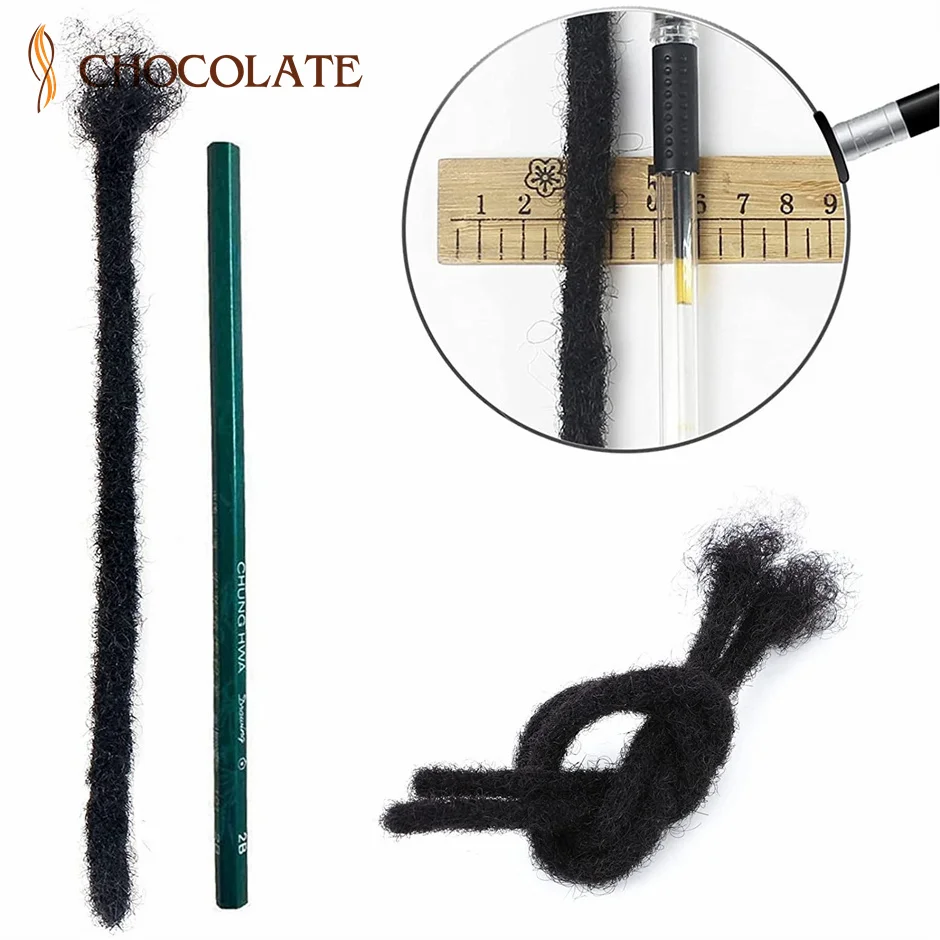 0.8cm Width Human Hair Dreadlock Extensions Human Hair Full Handmade Loc Dreadlocks for Men/Women 20 Inch human hair extensions