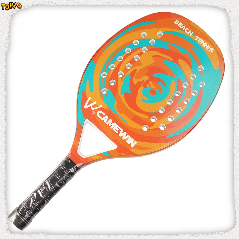 2021 Adult Professional Full Carbon Beach Tennis Paddle Racket Soft EVA Face Raqueta With Bag Unisex Equipment Padel Camewin