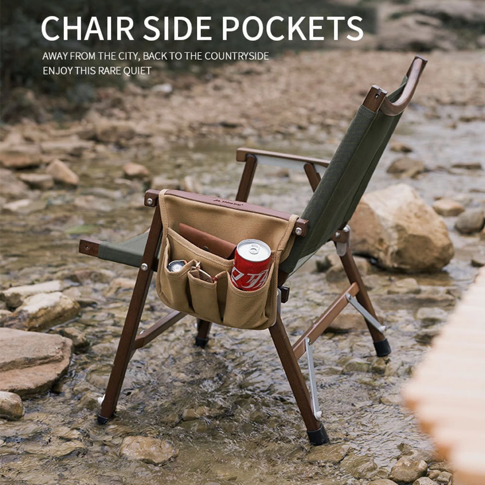 Camping Chair Armrest Storage Bag Multifunctional Couch Arm Organizer Multi-pockets Chair Armrest Hanging Bag for Camping Picnic