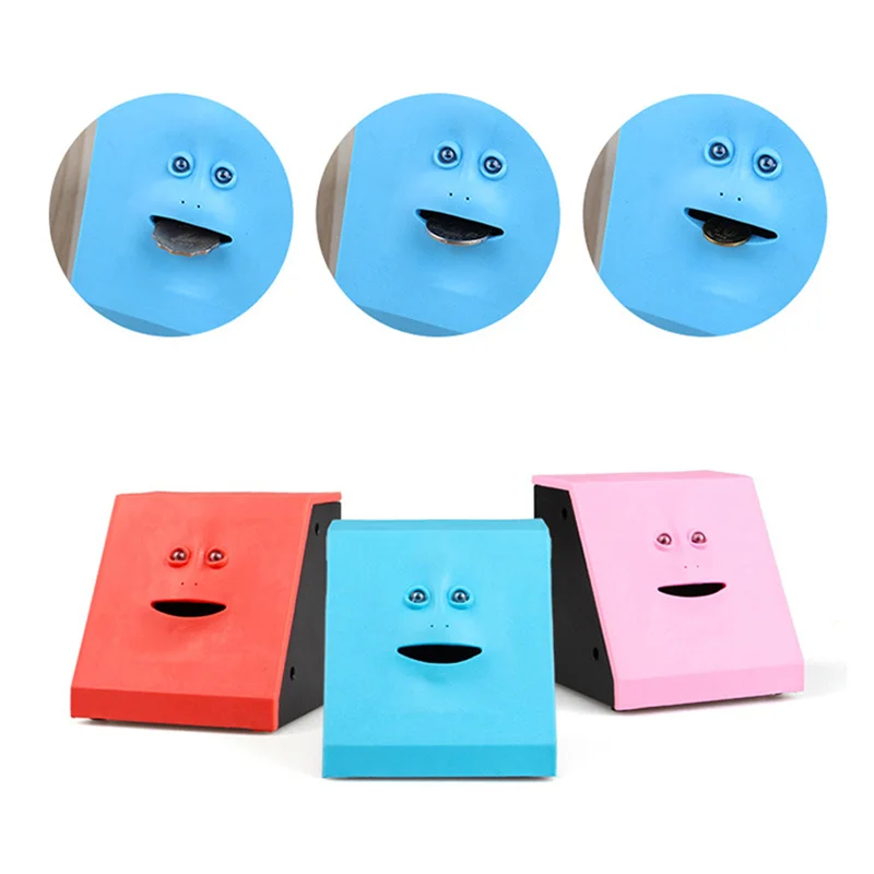 Children's Novelty Creative Face Piggy Bank Face Intelligent Induction Funny Piggy Bank Electric Toy Fun Gift Desktop Decoration