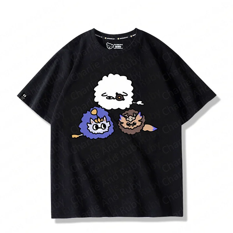Heroes Lol League Game Cotton Round Neck Short Sleeve T-Shirt Rengar Poodle Cartoon Men's And Women's Summer Clothes Trend