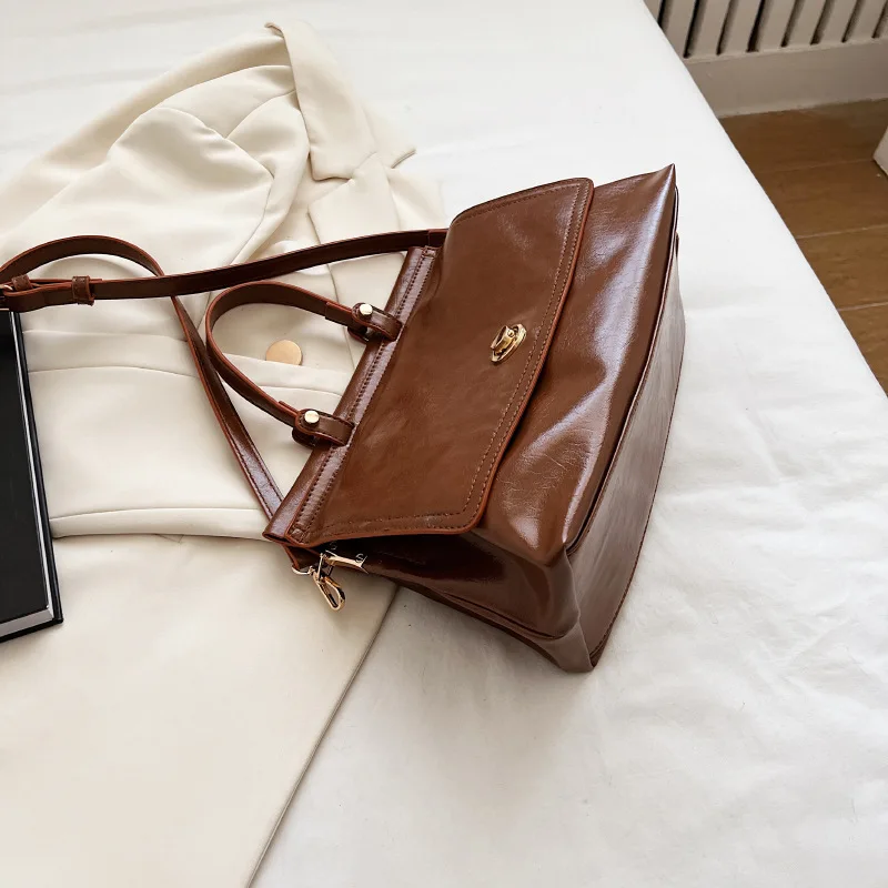 Ladies Large Capacity New Fashion Tote Messenger Bag Female Square Shoulder Crossbody Bags PU Leather Texture Handbags for Women