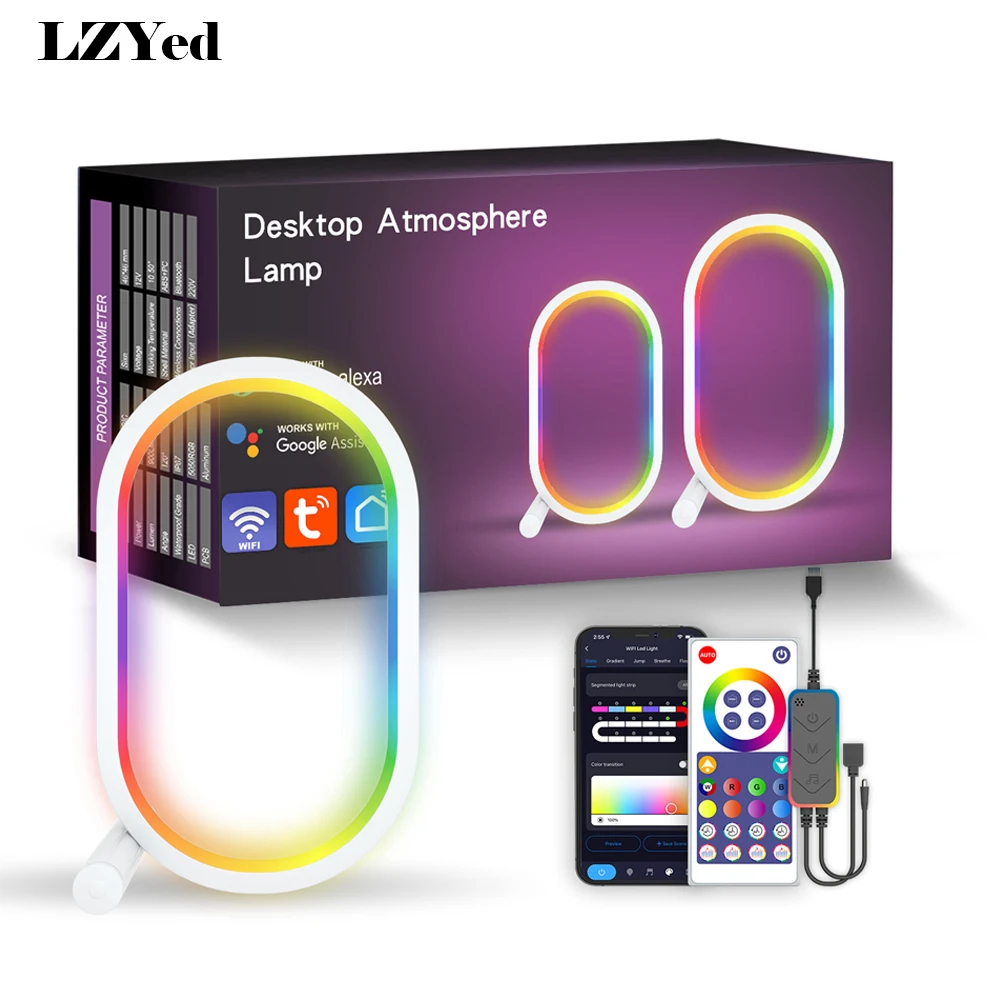 

APP Smart LED Night Light 5V USB RGB Desktop Atmosphere Light For Game Bedroom Bedside Decoration Desk Lamps