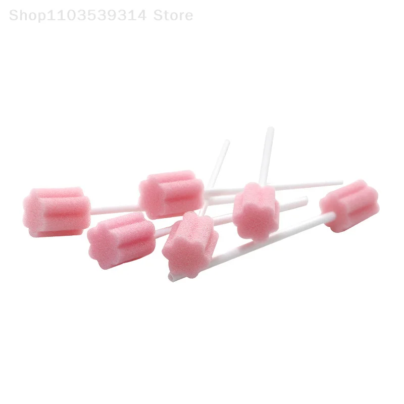 Descartável oral cuidado esponja cotonete, 100pcs