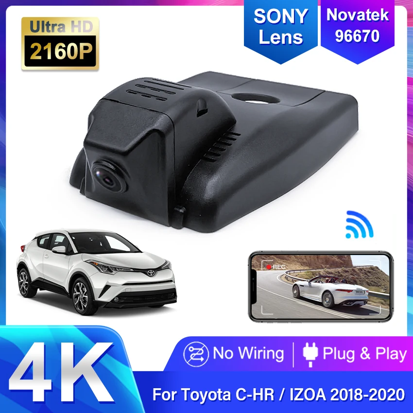 

4K 2160P Car Dvr Full HD Plug and play Wifi Video Recorder Dash Cam Car Dvr Camera For Toyota CHR IZOA 2017 2018 2019 2020