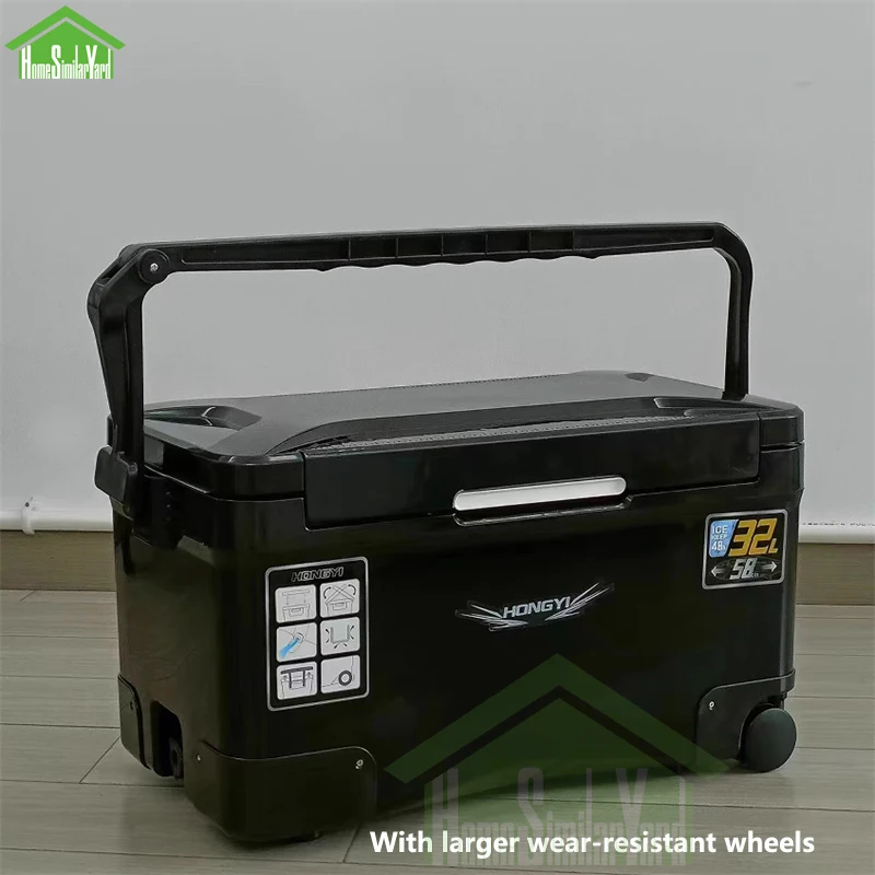 32L Camping Cooler Box Picnic Fishing Large Portable Keep Cold Box Food Storage Shrimp Insulation Self-Driving Truck