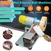 Mini Electric Belt Sander DIY Polishing Grinding Machine with 10 Belts Grinder Set Sharpener Cutter Knife Edges 220V/110V 1