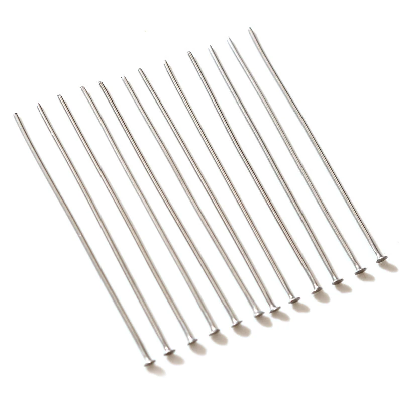 Kein Verblassen 100 teile/los 20 30 35 40 50 mm Edelstahl Flache Kopf Pin Ergebnisse Headpins Für Schmuck Machen DIY Liefert Zubehör