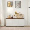 Storage Bench, 39.3" Retro Wooden Storage Chest, Wooden Storage Trunk, Toy Chest with Lift Top Entryway Organizer 3