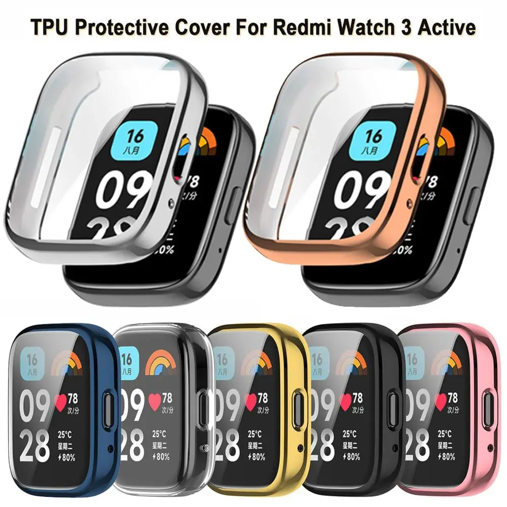 

TPU Protective Case For Redmi Watch 3 Active Smartwatch Full Cover Screen Protector Bumper for Xiaomi Redmi Watch3 Active Shell
