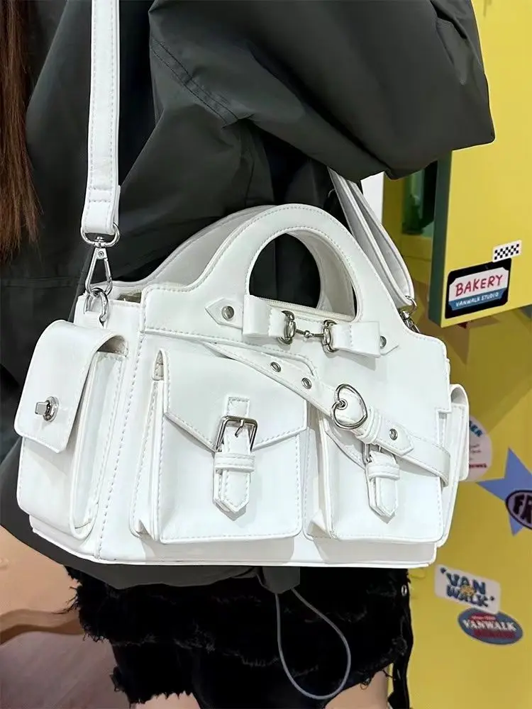 Y2k Pocket Belt Transparent Handbag Lolita Girl Bag Crossbody Bags Women Commute Shoulder Bag