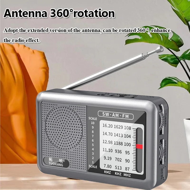 FM AM SW 라디오 고감도 DSP 휴대용 라디오 수신기 내장형 대용량 스피커 지원 3.5mm 헤드폰 플레이어