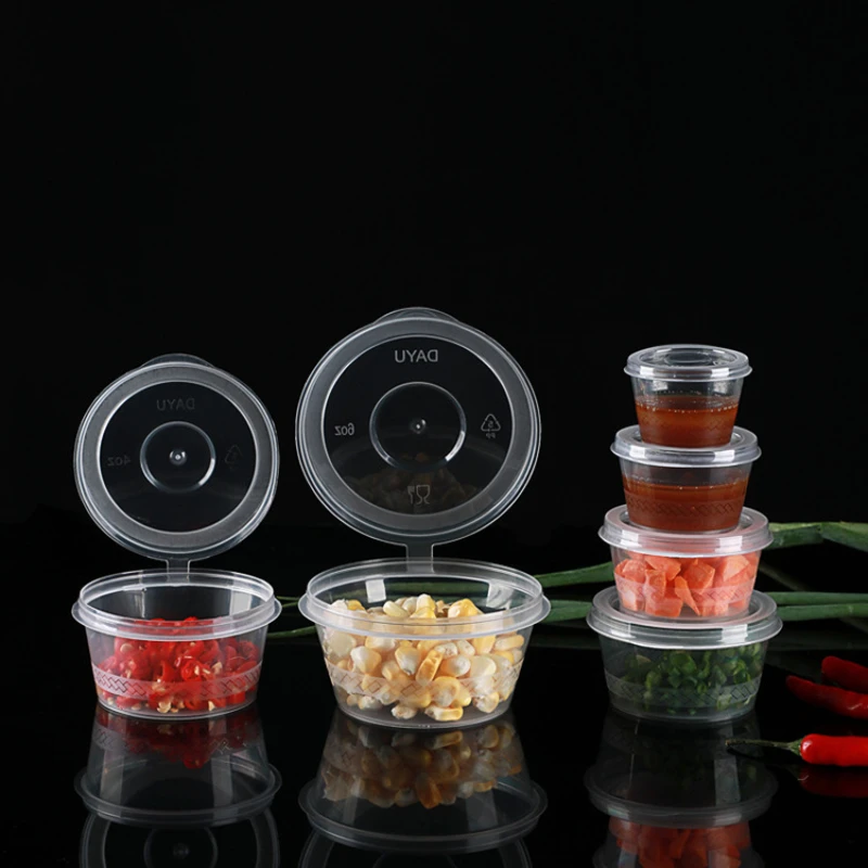 50Pcs 25/30/40ml Plastic Takeaway Sauce Cup Containers Food Box