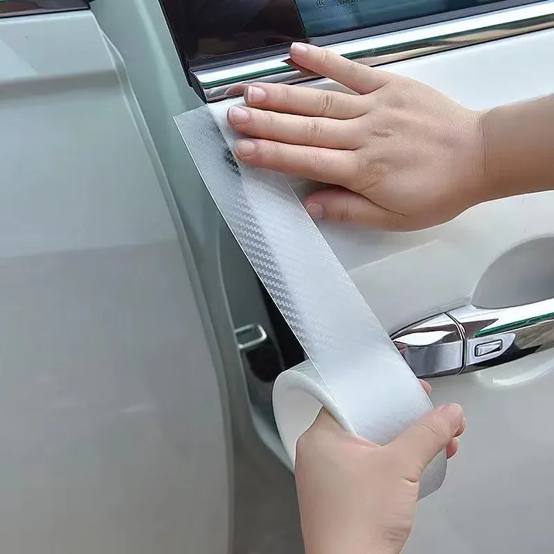 Transparent Carbon Fiber Car Threshold Portector Moulding Strip Trim Bumper Strip Door Sill Film Anti Scratch Guards Car Sticker car stickers car door edge guards carbon fiber sticker car door protector car threshold protector car door anti collision strip car door edge protector car door rubber protector car reflective tape sticker car trunk door sill protector