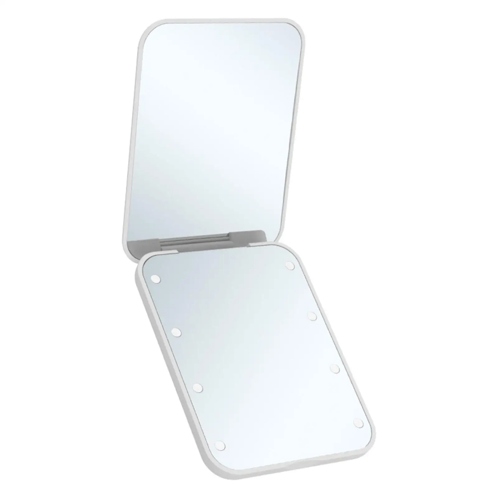 Travel Makeup Mirror with Lights with 2x Magnifying Compact Portable Tabletop Vanity Mirror for Gift Dormitory Bedroom Vanity