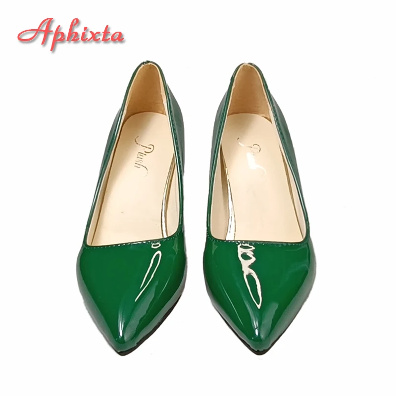 Green Shoes Womens Thick Heel | Green Leather Shoes Women