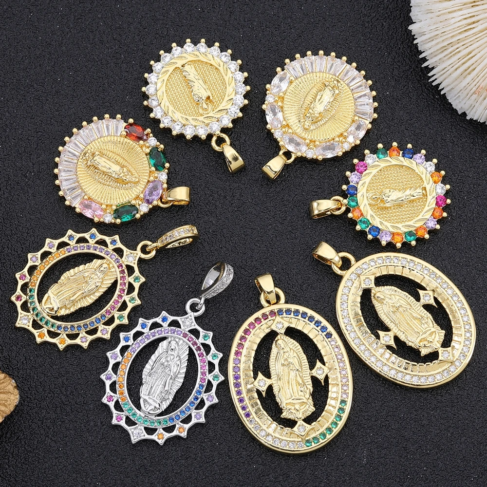 Juya Handicraft 18K Real Gold Plated Cz Paved Enamel Saint