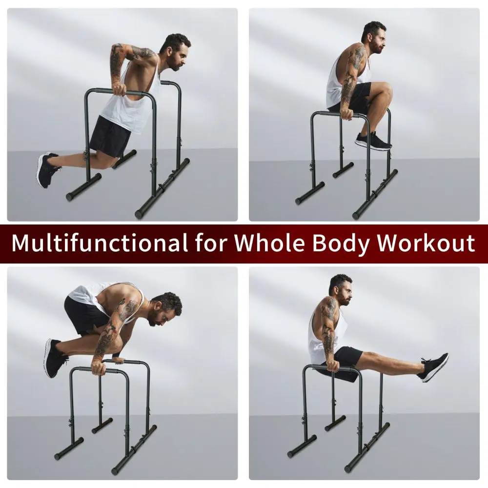 Dreamzon Power Tower Dip Station Pull Up Bar Stand Adjustable Height Heavy Duty Multi-Function Fitness Training Equipment