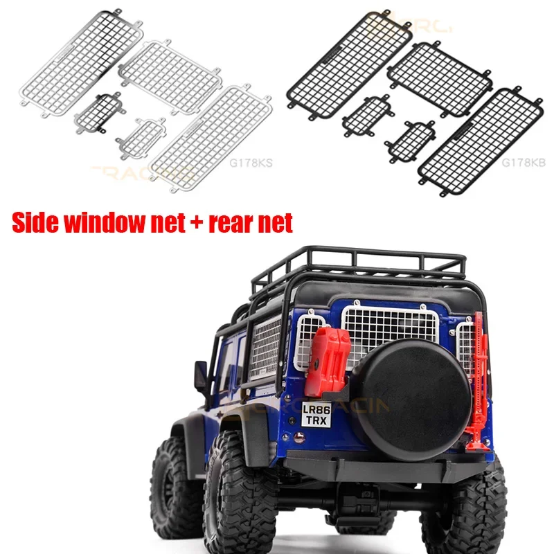 Trx4M Side Window Net + Rete Posteriore Per 1/18 Rc Crawler Car Traxxas Trx4 Defender Bronco Axial Scx10 Rc4Wd D90 Rd110 Parti Di Aggiornamento