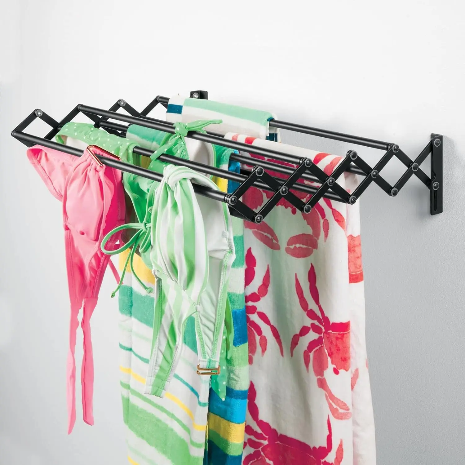 8 Bars for Hanging Garments - Mounted Organizer for Laundry/Utility Room, Bathroom, Garage, Bardo Collection, Black 6
