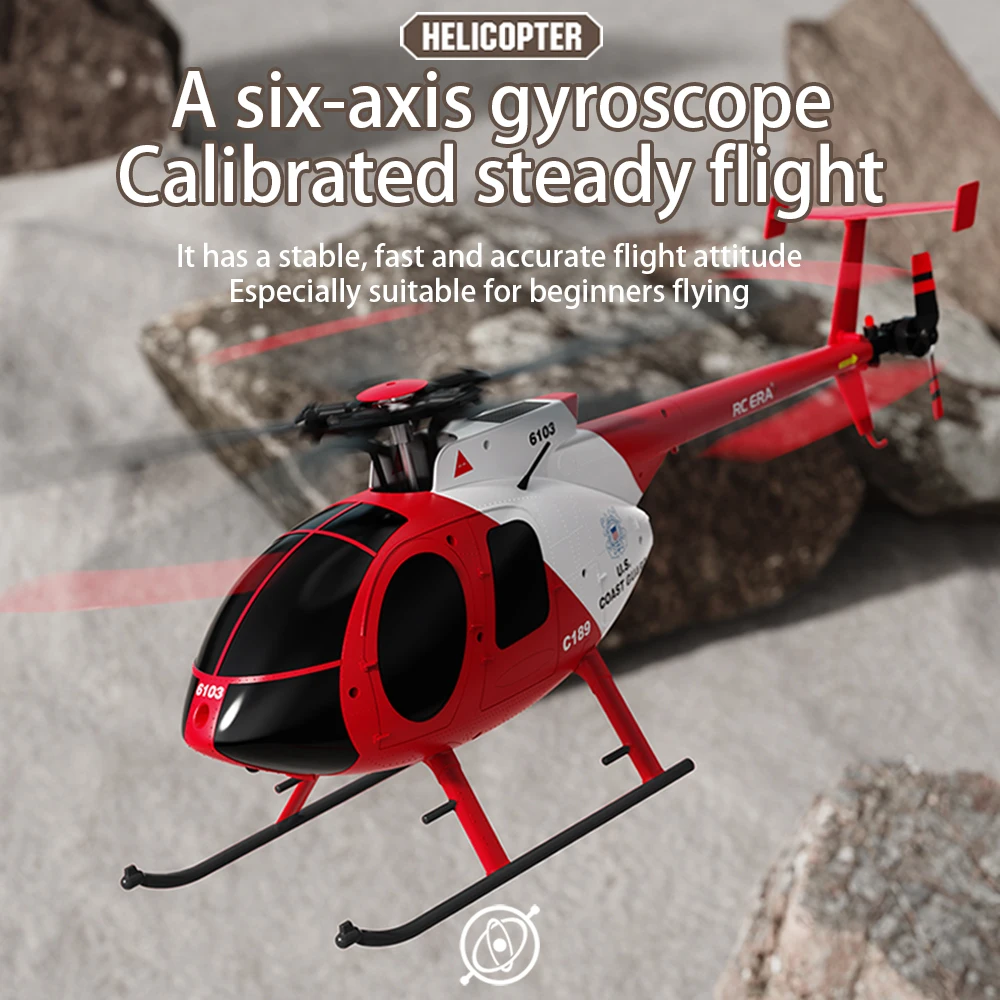 RC ERA C189（MD500）4채널 헬리콥터 1/28 15분 비행 광학 흐름 포지셔닝 RC 비행기