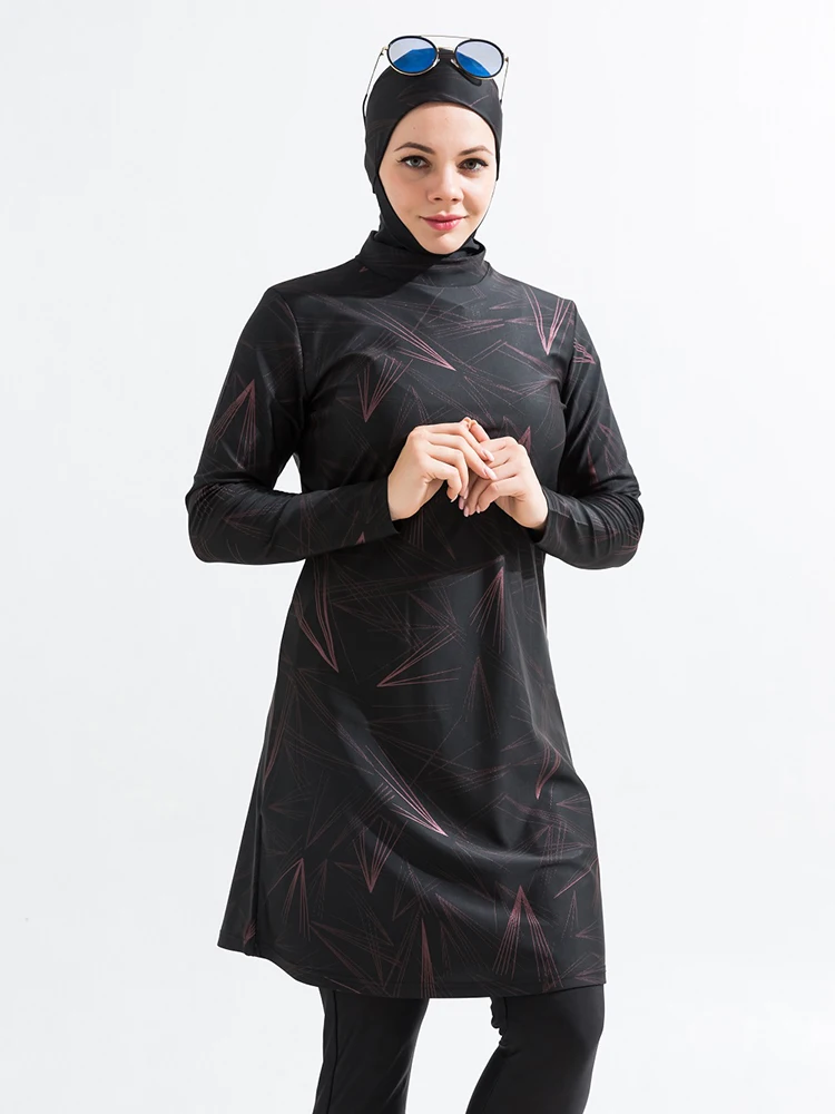 Women Swimwear Muslim Swimwear 3PCS/Set Burkini Swimsuit With Hijab Top Pant