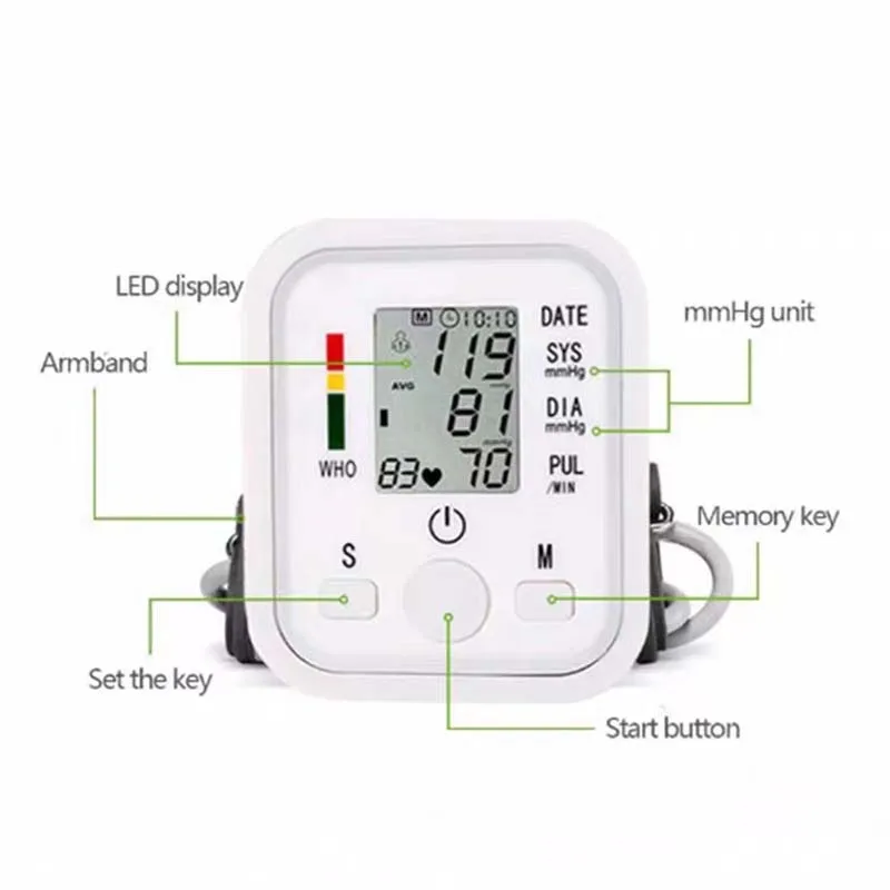 Smart Arm Blood Pressure Monitor Rechargeable Voice Playback Sphygmomanometer for Elderly Accurate Measurement blood pressure monitor blood pressure meter