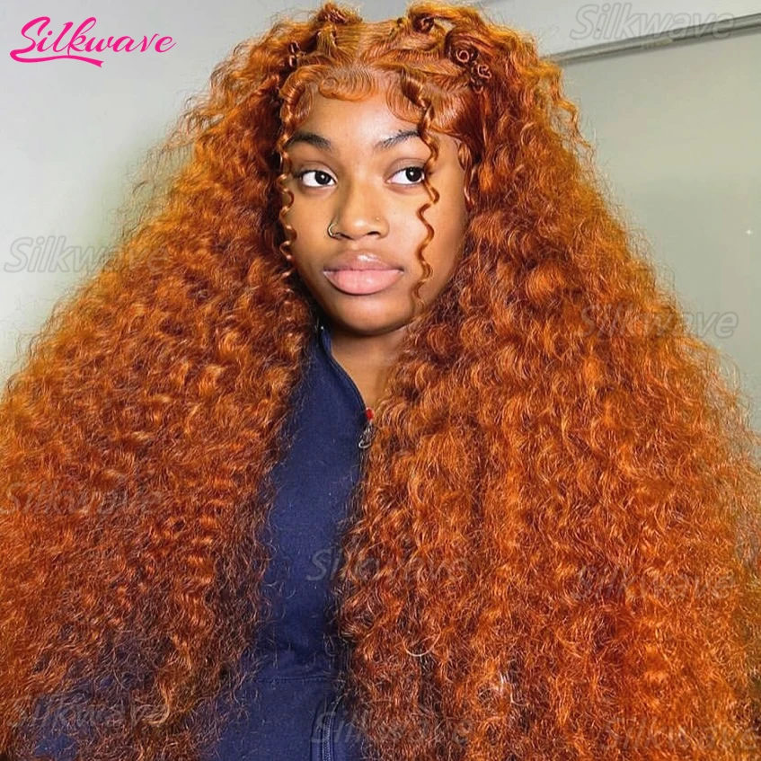 Water Wave Orange Ginger Lace Front Wigs Human Hair 13x4 13x6 Hd Lace Deep Frontal Wigs #350 Colored Wigs Brazilian Curly Wigs