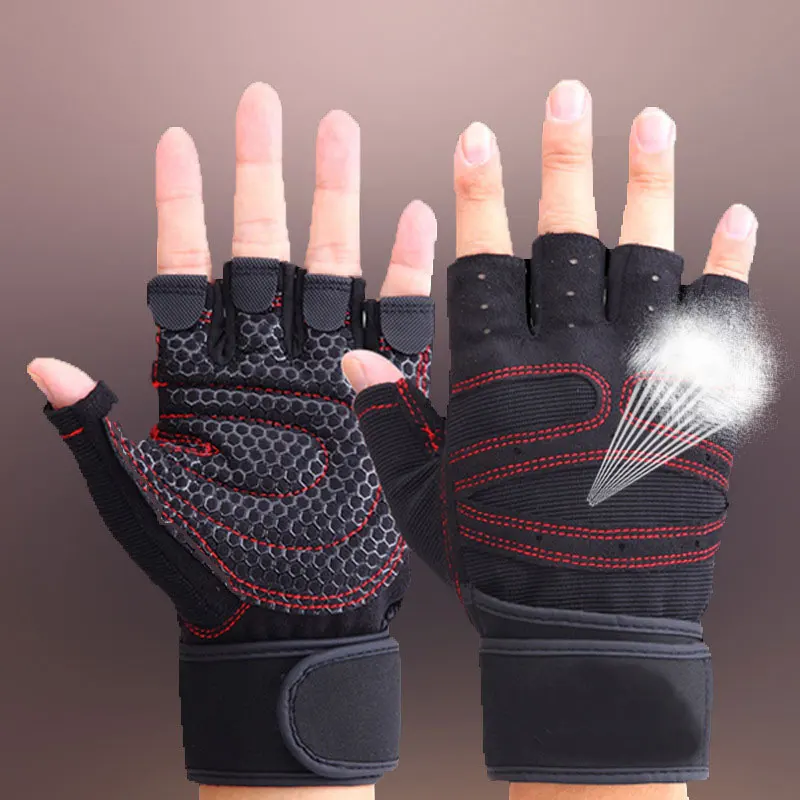 Sports Gym Gloves Half Finger Breathable Weightlifting Fitness Gloves Dumbbell cycling gloves