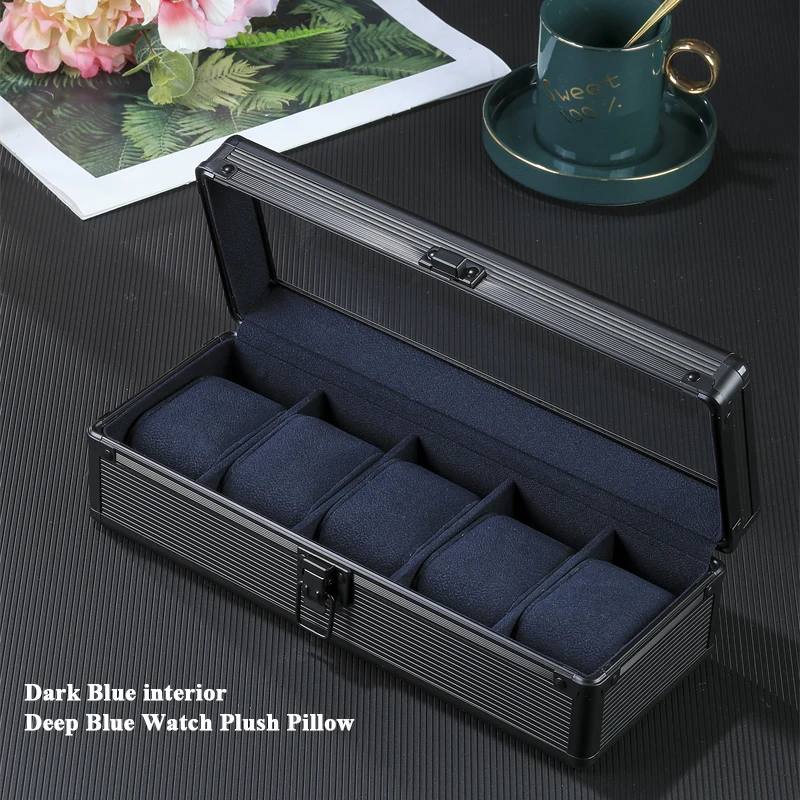 Watch Storage Box 5 Slots Detachable Mobile Diy Internal Interval Aluminum Alloy
