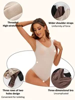 Shapewear Body string Fajas corps Shaper pour les femmes sans couture léger contrôle du ventre minceur ventre plat sous-vêtements entrejambe ouvert 4