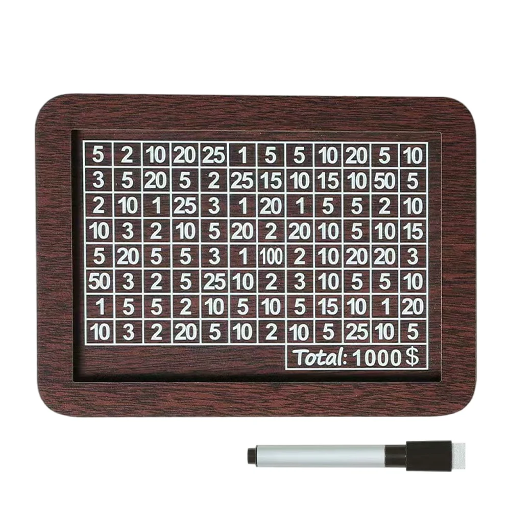 Wooden Piggy Bank Money Saving Box with Number Wood Money Box Storage Change Holder Case for Children and Adults