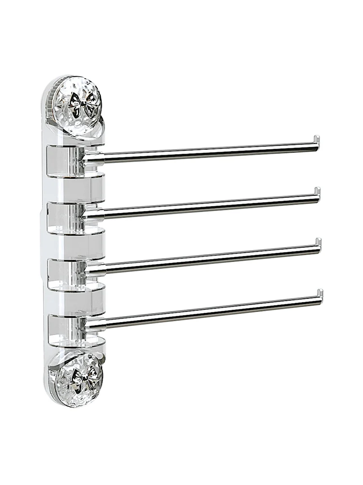 Suction Cup Towel Rack Non Punching Rotating Multi Pole Storage Rack Bathroom Toilet Towel Rod with towel rack