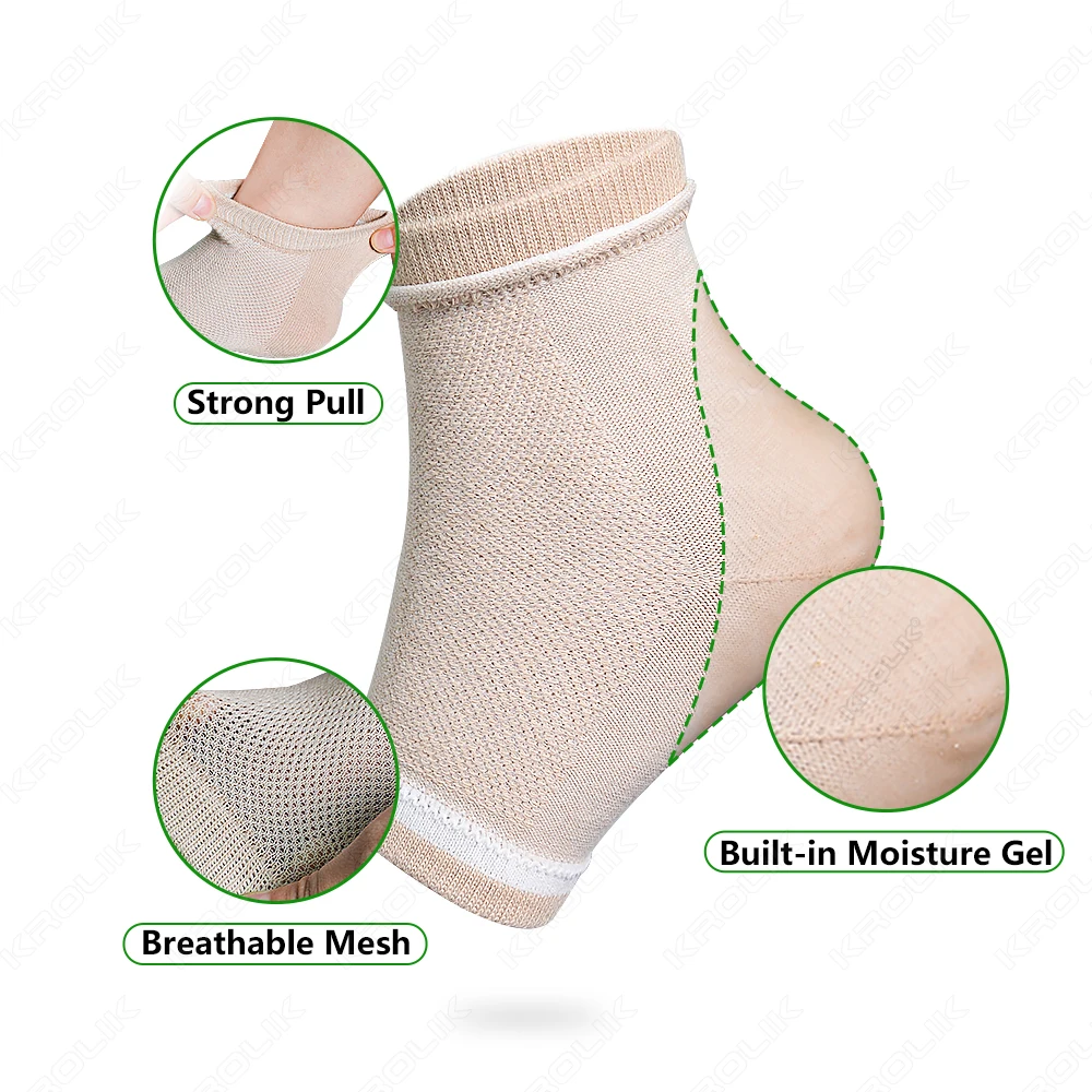 1pair Silicone Moisturizing Gel Heel Socks Reusable Anti Cracked Chapped Foot Smooth Skin Care Exfoliating Foot Protector Tools