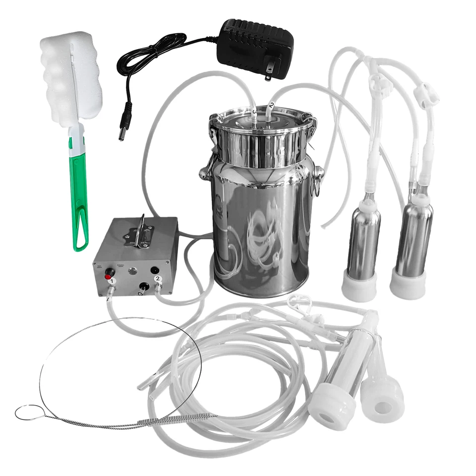 Electric Cow Milker Machine with 7L Milk Bucket